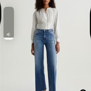 NWT AG Adriano Goldschmied Women’s Saige Wide Leg Crop Jeans, size 27